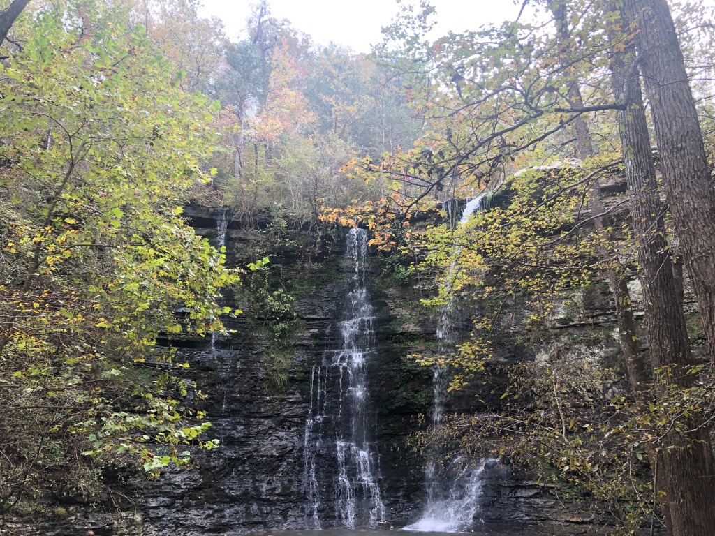 twin falls (also known as triple falls) near ponca and jasper, buffalo river area hike. waterfall hike. short and family friendly hike in arkansas.